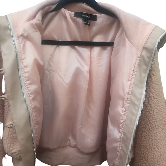 FOREVER 21 PINK / BLUSH SHERPA JACKET - Picture 4 of 4